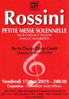 Choeur Elzéar Genêt Carpentras Concert Rossini 17 mai 2019 cathédrale Saint-Siffrein