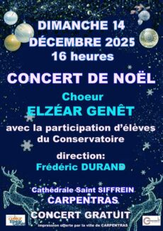 affiche concert de noël 2025 choeur elzear genet