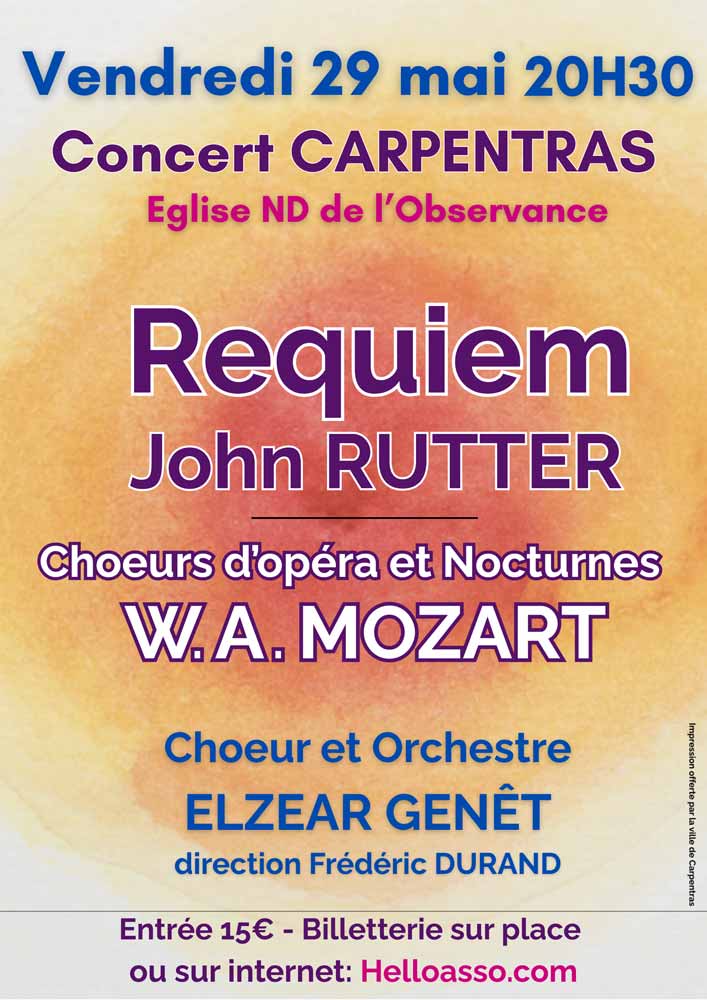 Requiem John Rutter & Mozart Carpentras